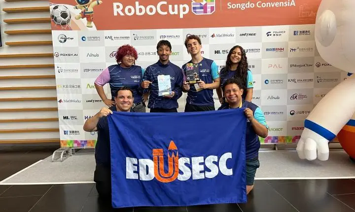 Alunos da EduSesc conquistam pódio em Mundial de Robótica 2026 na Coreia do Sul