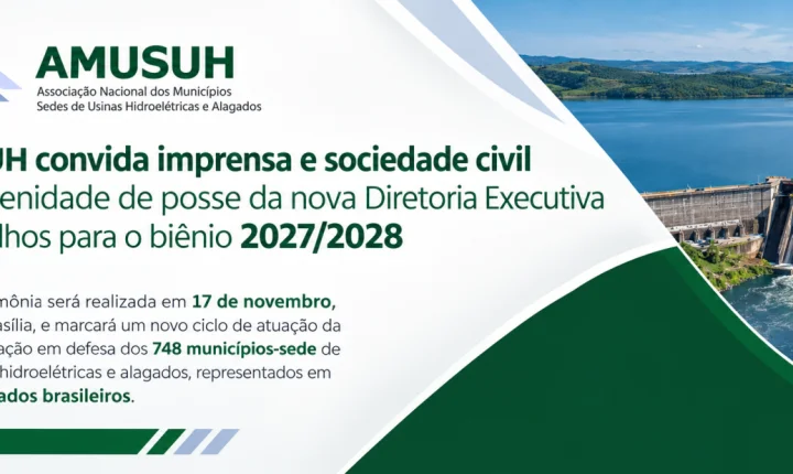   AMUSUH convida imprensa e sociedade civil para solenidade de posse da nova Diretoria Executiva e Conselhos para o biênio 2027/2028