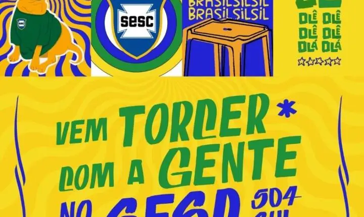 Sesc 504 Sul transmite estreia do Brasil com roda de samba